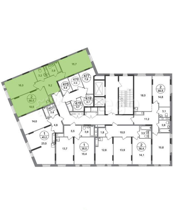 2-комн. квартира, 66 м2, 14/17 эт. Москва - изображение 4
