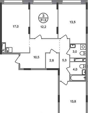3-комн. квартира, 81 м2, 4/17 эт. Москва