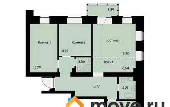4-комн. квартира, 87.5 м2, 2/8 эт. Красноярск