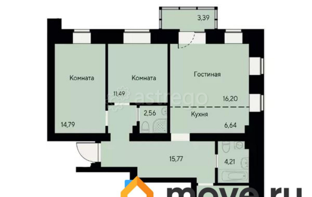 4-комн. квартира, 87.5 м2, 2/8 эт. Красноярск - изображение 1