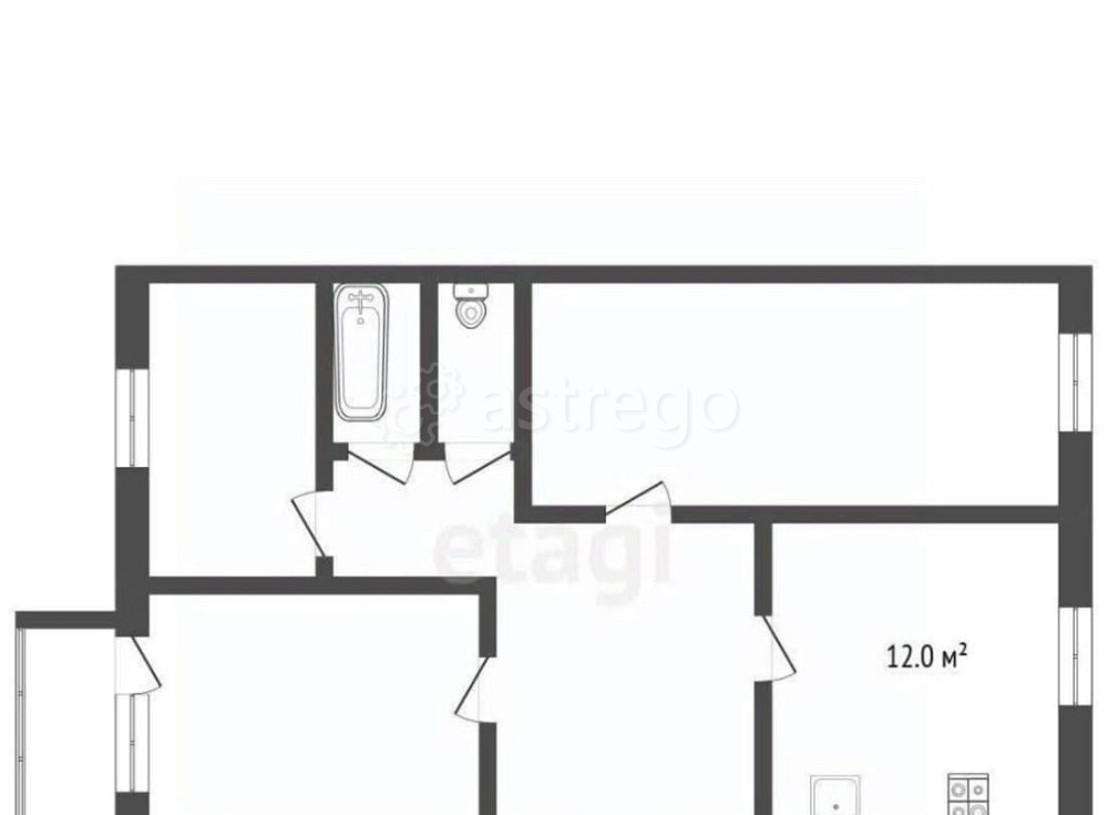 3-комн. квартира, 59.1 м2, 1/5 эт. Коряжма - изображение 2