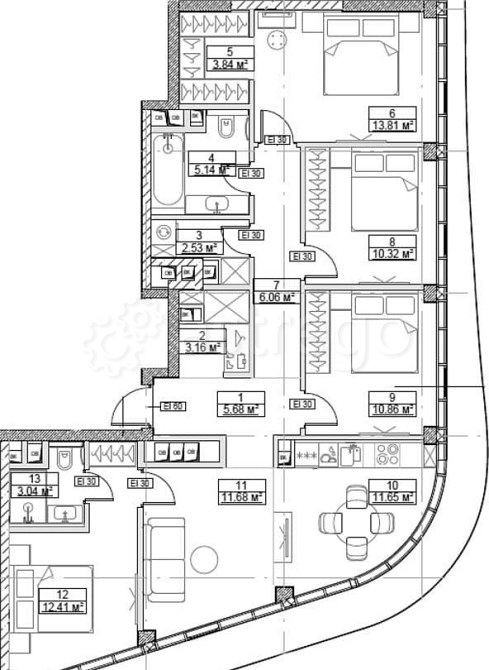 4-комн. квартира, 100.18 м2, 44/49 эт. Москва - изображение 1