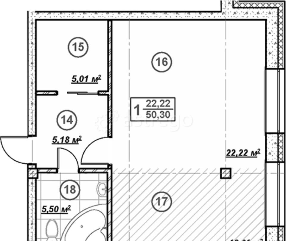 Студия, 50.3 м2, 3/3 эт. Москва - изображение 2