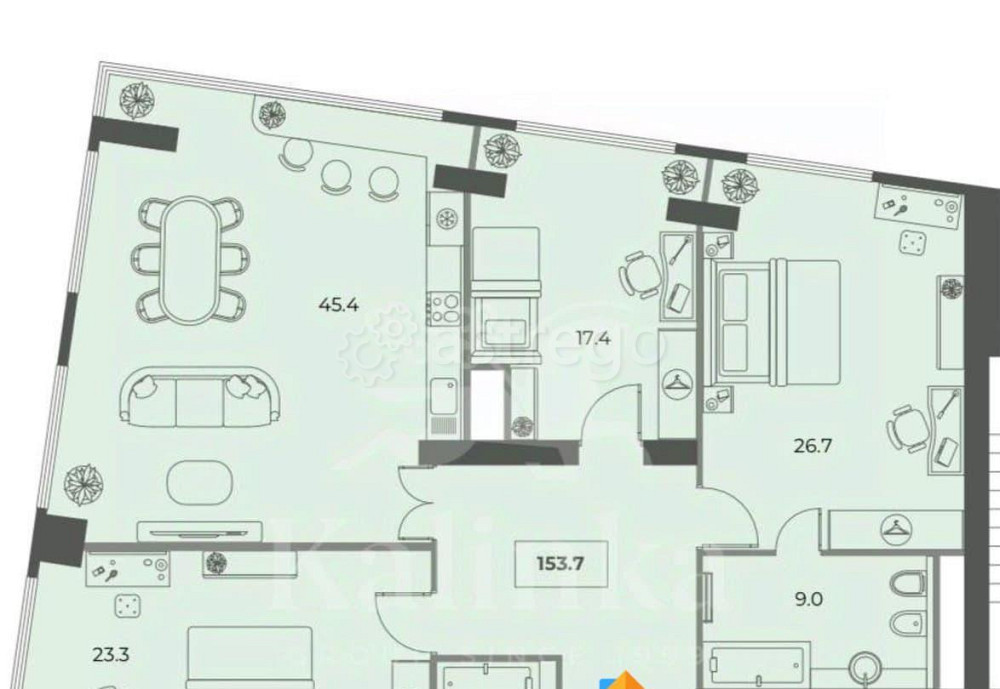 4-комн. квартира, 152 м2, 5/29 эт. Москва - изображение 4