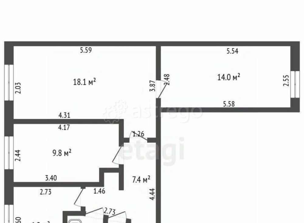 3-комн. квартира, 61 м2, 1/5 эт. Стерлитамак - изображение 2