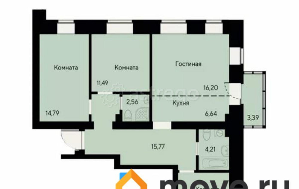 4-комн. квартира, 87.3 м2, 5/8 эт. Красноярск - изображение 1