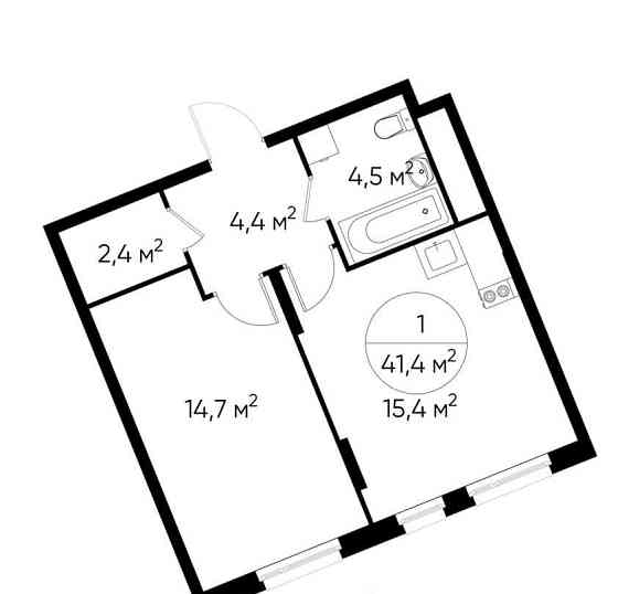 1-комн. квартира, 41 м2, 17/17 эт. Москва