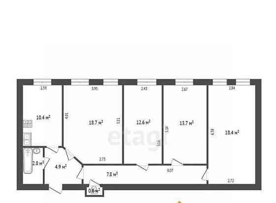 4-комн. квартира, 90.1 м2, 5/6 эт. Санкт-Петербург