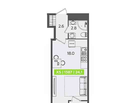 Студия, 24.1 м2, 1/13 эт. Санкт-Петербург