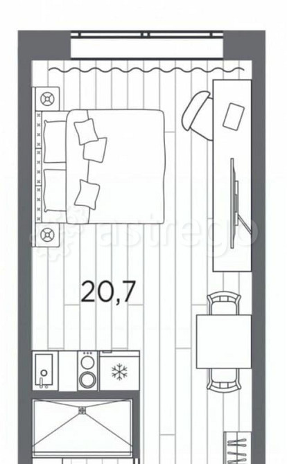 1-комн. апарт-ы, 24.5 м2, 12/13 эт. Санкт-Петербург - изображение 1