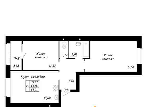2-комн. квартира, 66.01 м2, 13/14 эт. Стерлитамак