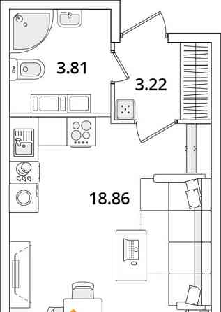 Студия, 28.1 м2, 14/22 эт. Санкт-Петербург
