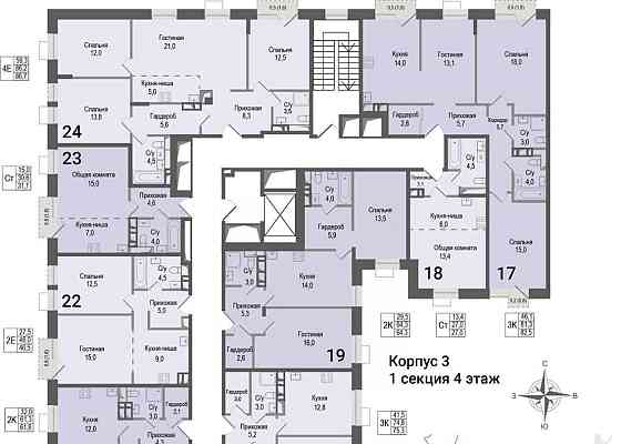 2-комн. квартира, 61.3 м2, 4/8 эт. Королев