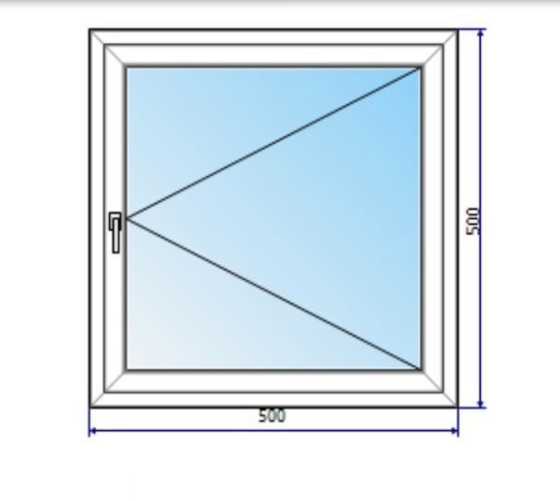 ПВХ окно 500х500 Москва