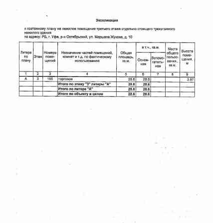 Свободного назначения, 28.6 м2 Уфа