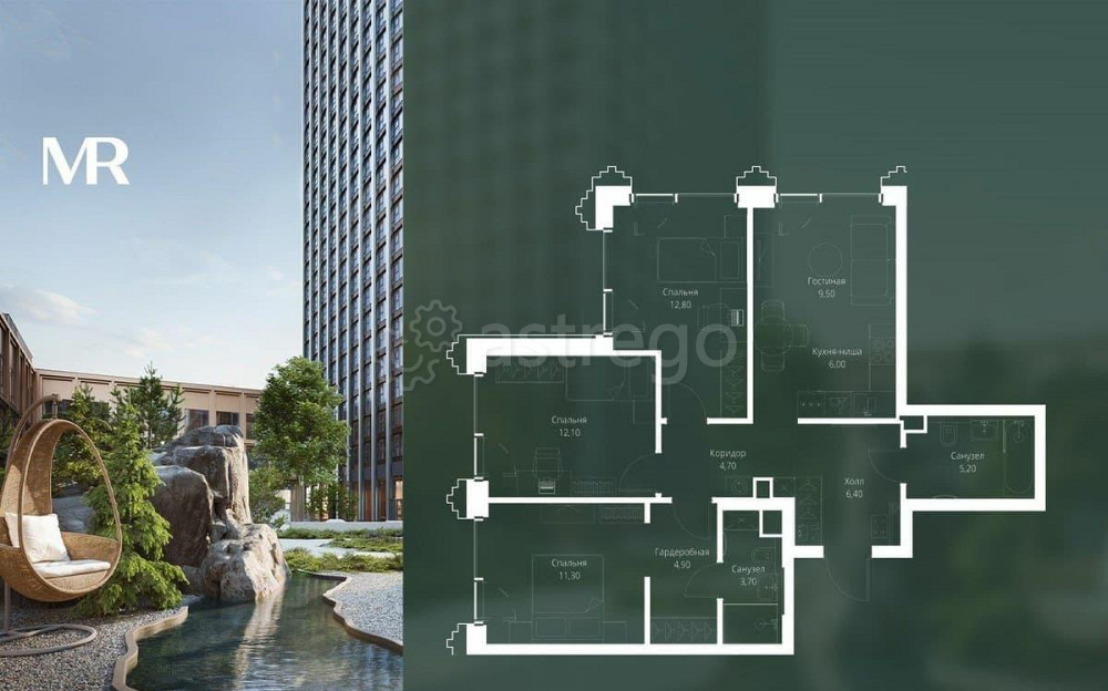 3-комн. квартира, 76.6 м2, 47/59 эт. Москва - изображение 1