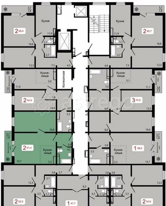 2-комн. квартира, 51.4 м2, 2/17 эт. Красноярск - изображение 7