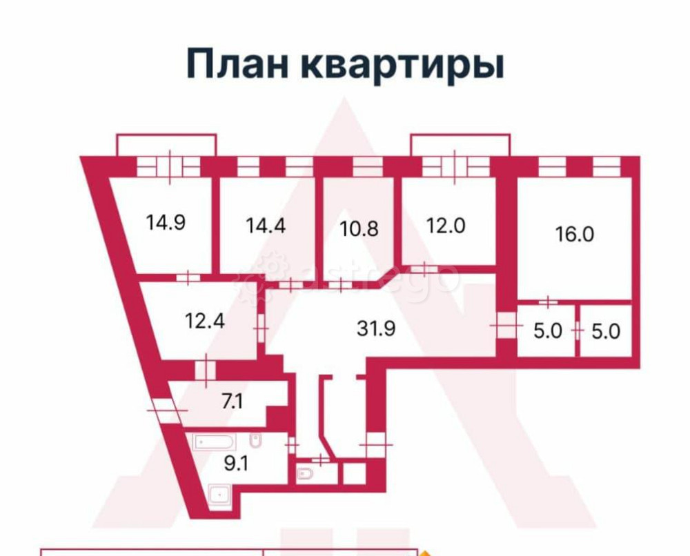 5-комн. квартира, 137.3 м2, 5/6 эт. Санкт-Петербург - изображение 1