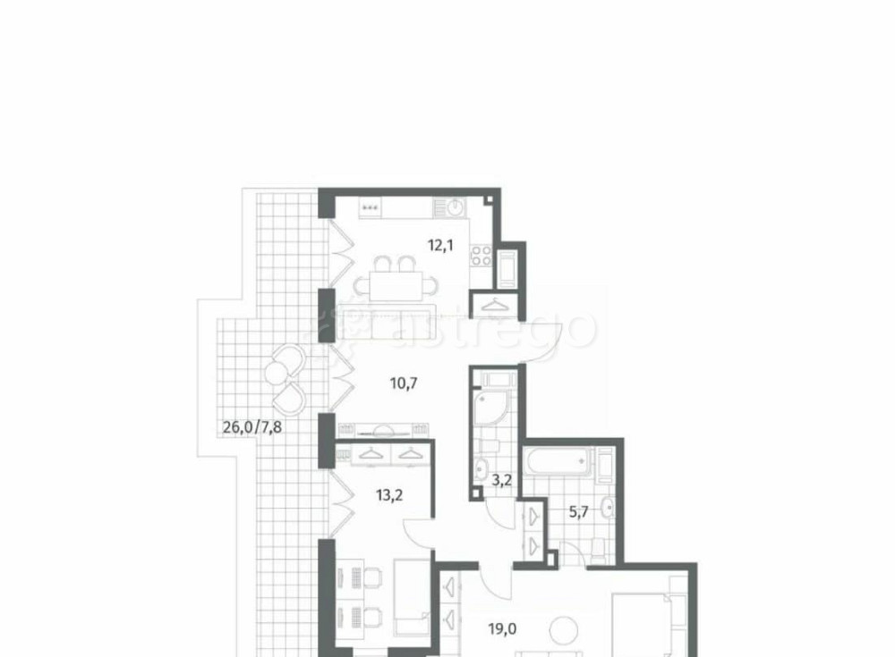 3-комн. квартира, 79.7 м2, 8/8 эт. Санкт-Петербург - изображение 5