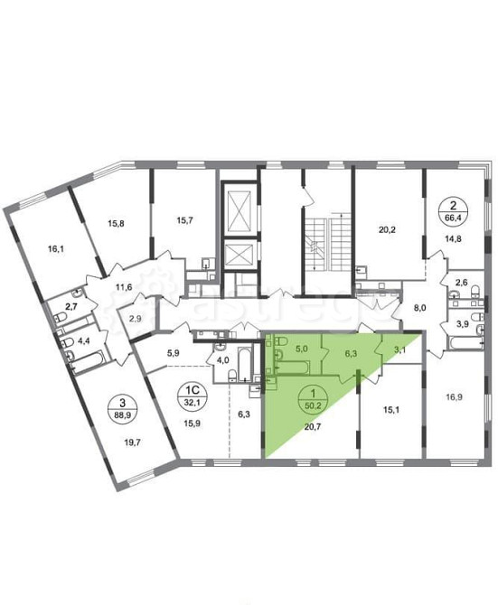 1-комн. квартира, 50 м2, 13/17 эт. Москва - изображение 4