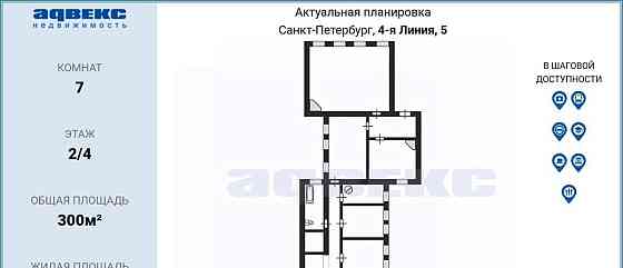 6-комн. квартира, 300 м2, 2/4 эт. Санкт-Петербург