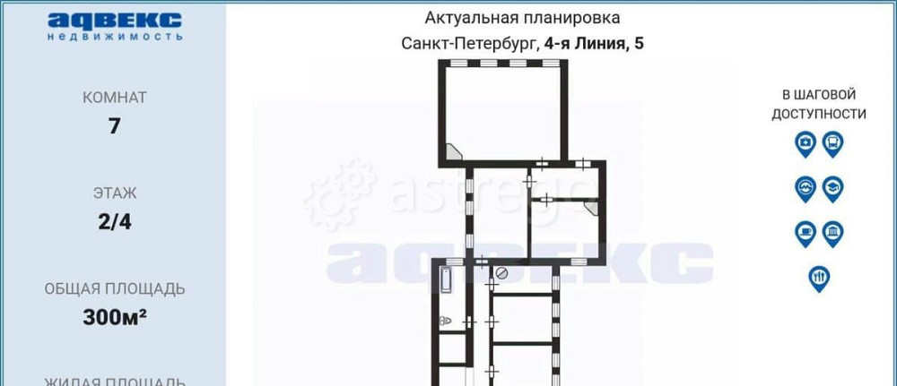 6-комн. квартира, 300 м2, 2/4 эт. Санкт-Петербург - изображение 2