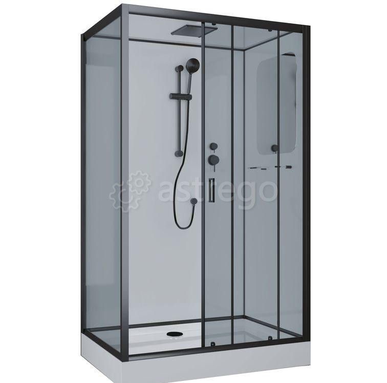 Душевая кабина 120х80 низкий поддон Niagara NG 6912 QR Black Красноярск - изображение 1
