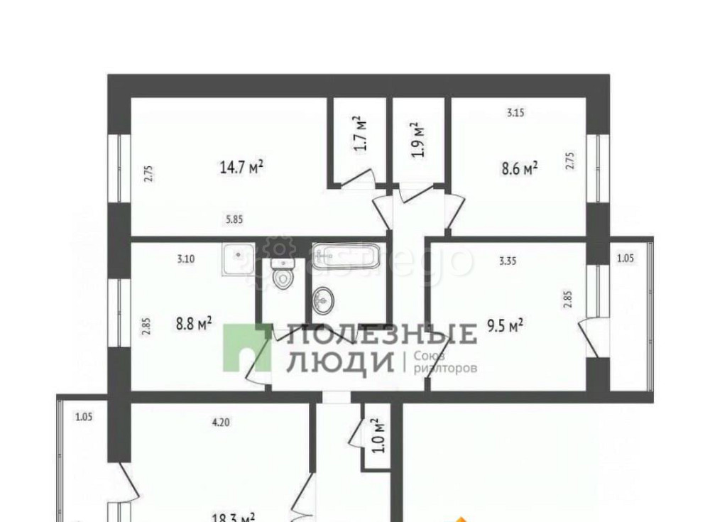 4-комн. квартира, 81.6 м2, 5/9 эт. Красноярск - изображение 7