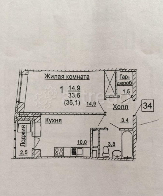 1-комн. квартира, 36 м2, 8/17 эт. Солнечногорск - изображение 5