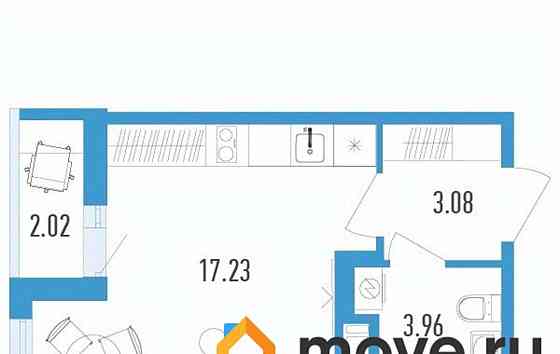 Студия, 25.28 м2, 10/12 эт. Санкт-Петербург