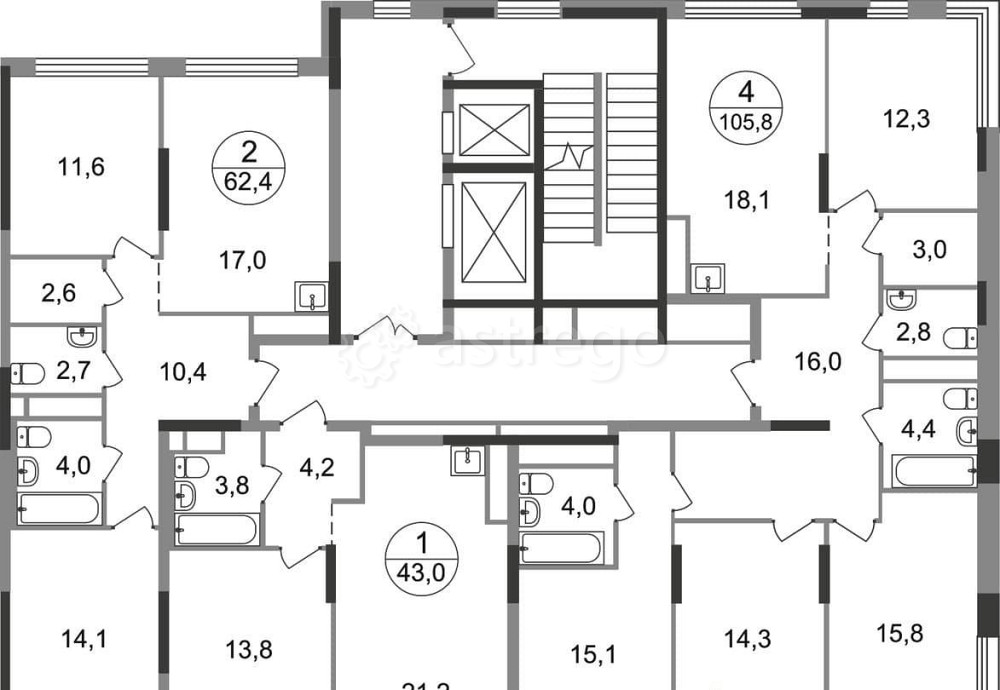 4-комн. квартира, 105 м2, 13/17 эт. Москва - изображение 3