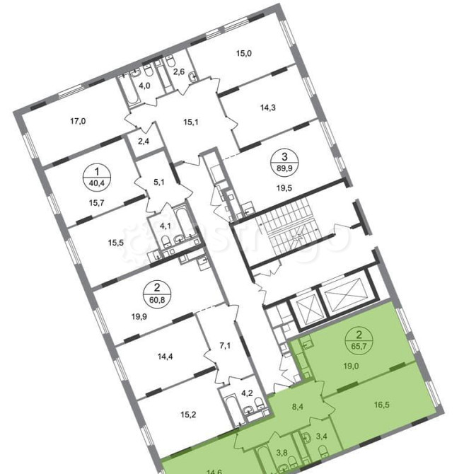 2-комн. квартира, 65 м2, 17/17 эт. Москва - изображение 4