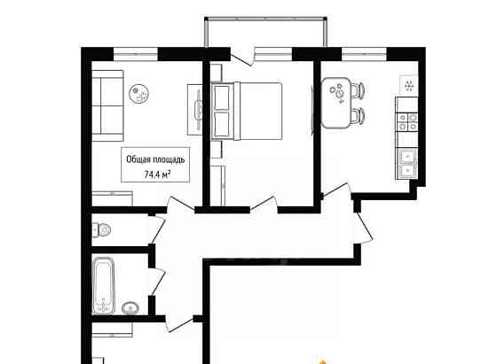 3-комн. квартира, 74.4 м2, 1/9 эт. Горно-Алтайск