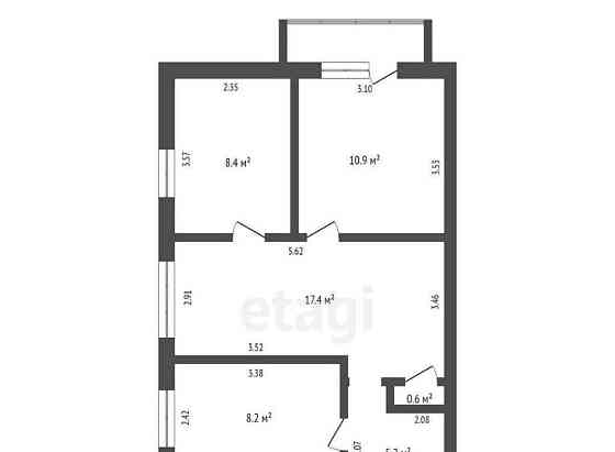 3-комн. квартира, 61 м2, 5/5 эт. Котлас