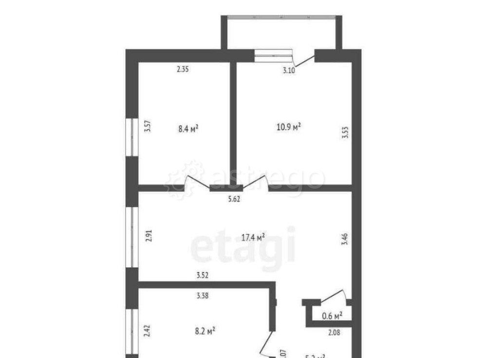 3-комн. квартира, 61 м2, 5/5 эт. Котлас - изображение 4