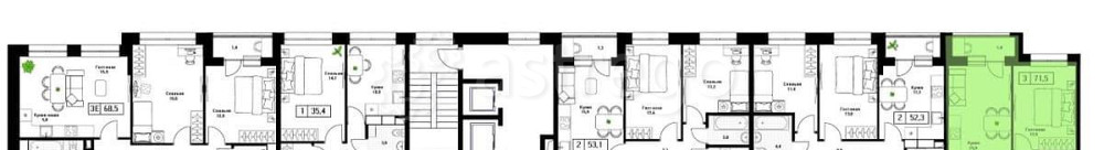 3-комн. квартира, 71.5 м2, 9/17 эт. Пушкино - изображение 5