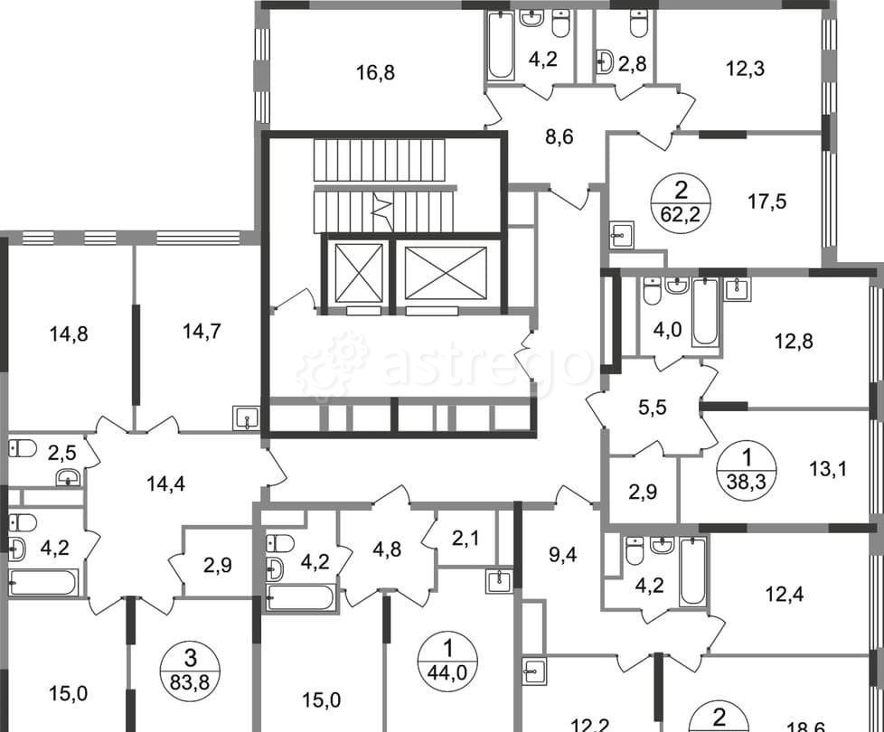 2-комн. квартира, 56 м2, 10/17 эт. Москва - изображение 10