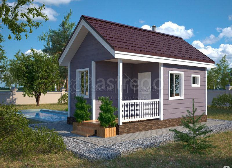 Строительство бани с террасой 6х4 м Томск - изображение 1