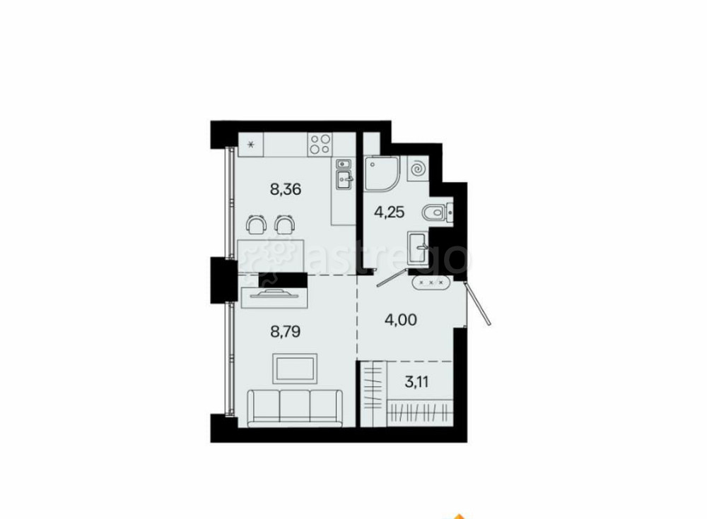 1-комн. квартира, 28.5 м2, 16/31 эт. Уфа - изображение 1