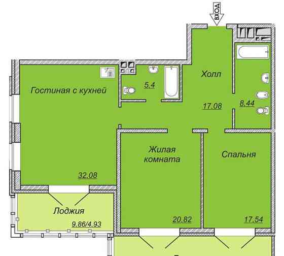 3-комн. квартира, 110.48 м2, 7/22 эт. Красноярск