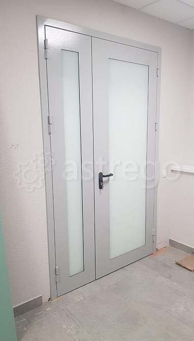 Дверь противопожарная металлическая с остеклением более 25% двупольная Уфа - изображение 1