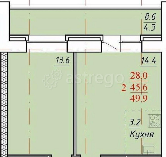 2-комн. квартира, 49.9 м2, 1/9 эт. Новоалтайск - изображение 1
