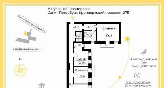 3-комн. квартира, 123.4 м2, 5/7 эт. Санкт-Петербург