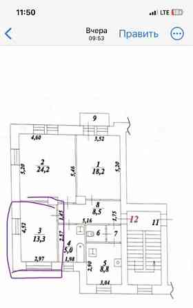 Комната, 13.3 м2, 3/3 эт. Дзержинский