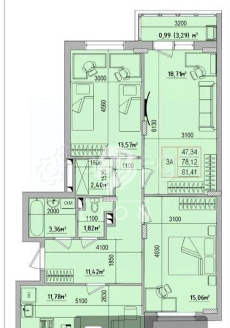2-комн. квартира, 60.1 м2, 5/6 эт. Строитель - изображение 8