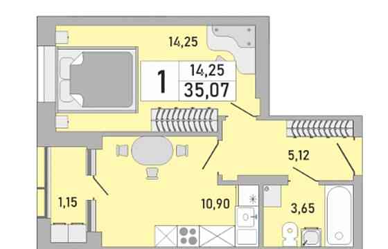1-комн. квартира, 36 м2, 9/25 эт. Уфа