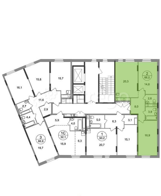 2-комн. квартира, 66 м2, 9/17 эт. Москва - изображение 4
