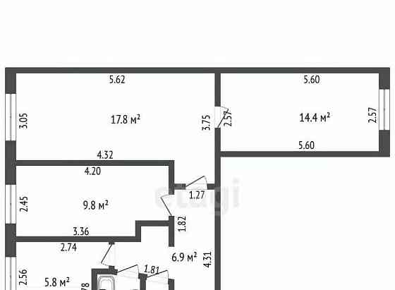 3-комн. квартира, 57.8 м2, 1/5 эт. Стерлитамак