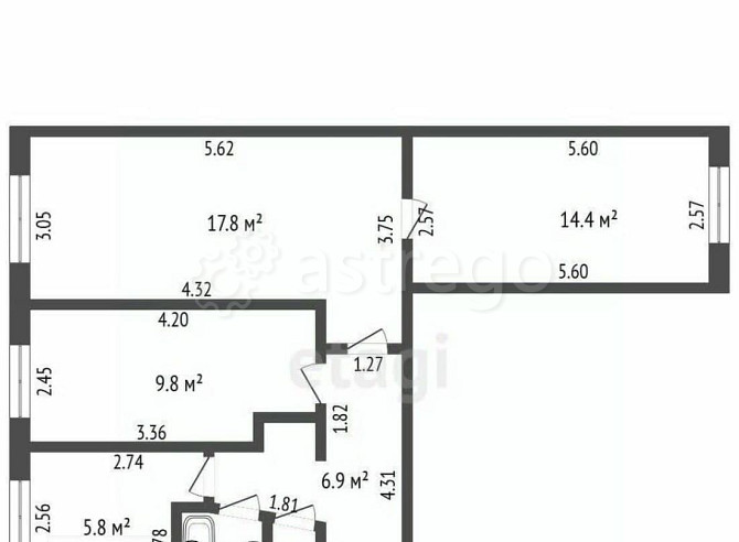 3-комн. квартира, 57.8 м2, 1/5 эт. Стерлитамак - изображение 1