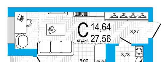 1-комн. квартира, 27.56 м2, 24/25 эт. Уфа